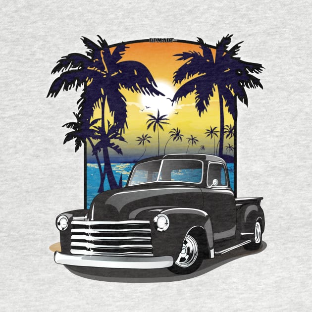 1948 Black Chevy Pickup Truck California Beachin by RPM-ART